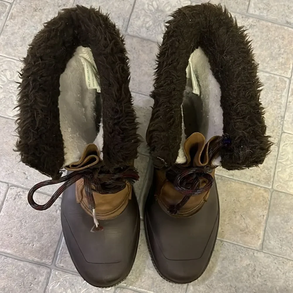 Sorel Badger Brown Women’s Insulated Winter Toe-Up Boots with Faux Fur- Size 7